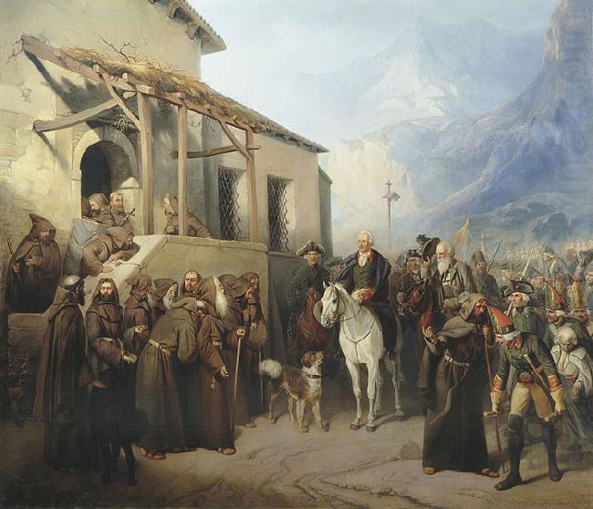 Creator:Adolf Charlemagne. Field Marshal Alexander Suvorov at the top of the St. Gotthard September 13 china oil painting image